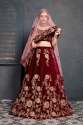 Designer Heavy Embroidered Maroon Lehenga Choli thumb 4