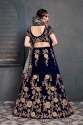 Designer Heavy Embroidered Navy Blue Lehenga Choli thumb 1