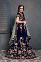 Designer Heavy Embroidered Navy Blue Lehenga Choli thumb 2