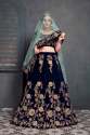 Designer Heavy Embroidered Navy Blue Lehenga Choli thumb 4