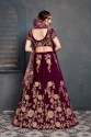 Designer Heavy Embroidered Purple Lehenga Choli thumb 1