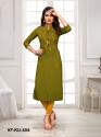 EMBROIDERED RAYON GREEN STYLIST KURTIS