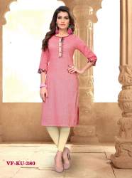 EMBROIDERED RAYON LIGHT PINK LETEST KURTIS