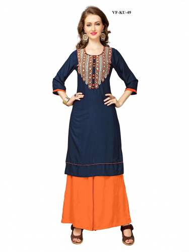 Embroidered Reyon Kurtis