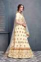 EMBROIDERY SILK CREAM  LEHENGHA CHOLI   thumb 2