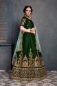 EMBROIDERY SILK DARK GREEN  LEHENGHA CHOLI  thumb 3