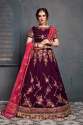 EMBROIDERY SILK PURPLEL  LEHENGHA CHOLI  