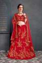 EMBROIDERY SILK RED  LEHENGHA CHOLI  