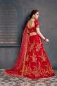EMBROIDERY SILK RED  LEHENGHA CHOLI   thumb 1