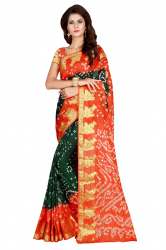 FLOWER SILK bandhej bandhani VB JK saree