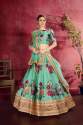 Green Heavy Banglori Silk Wedding Lehenga Choli