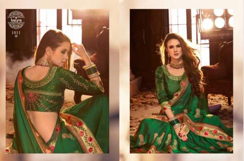 GREEN  LETEST SAREE WITH RICH PALLU