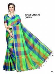 IKKAT CHECKS SCS COTTON SILK JK SAREE