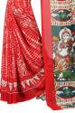 Latest Red Casual Wear Printed Georgette Saree thumb 1