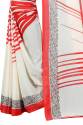 Latest White Casual Wear Printed Georgette Saree thumb 1