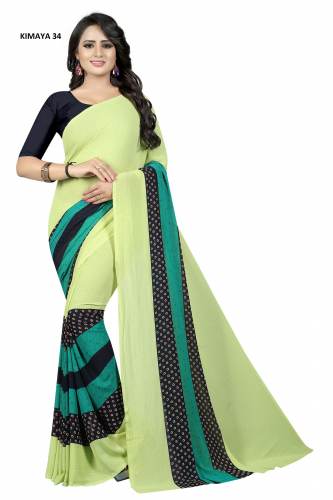 Light yellow casual sales wear georgette saree
