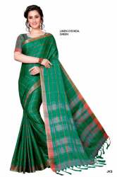 LINEN CHOKDA SCS COTTON SILK JK SAREE