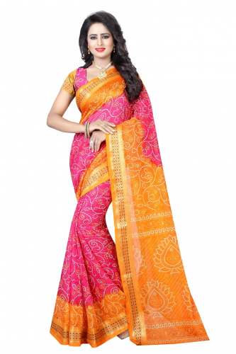MADHURI PLAIN BORDER  bandhej bandhani VB JK saree