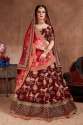 dark-maroon-taffeta-silk-wedding-lehenga-choli
