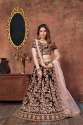 MAROON VELVET BRIDAL LEHENGA CHOLI WITH HEAVY WORK