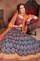 Navy Blue Mulberry Silk Wedding Lehenga Choli thumb 4