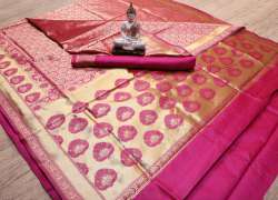 PINK BANARASI SILK SAREE WITH RICH PALLU