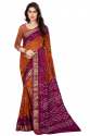 Plain border bandhej bandhani VB JK saree thumb 4