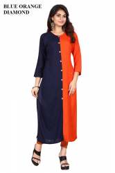 Plain Rayon Long Kurtis