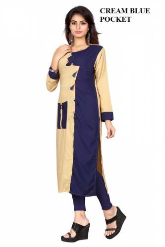 Pocket Rayon Fabric Kurtis