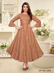 PRINTED BEIGE RAYON  FANCY KURTI