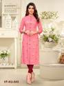 PRINTED LIGHT PINK RAYON  FANCY KURTI