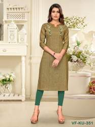 PRINTED MAHENDI RAYON  FANCY KURTI