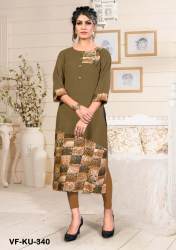 PRINTED MAHENDI RAYON FANCY KURTIS