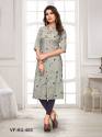 PRINTED  RAYON  GRAY SIMPLE  KURTI