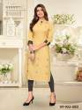 PRINTED YELLOW RAYON  FANCY KURTI