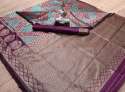 PURPLE BANARASI JACQUARD  SILK WEAVING SAREE 