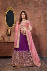 PURPLE MULBERRY SILK LEHENGA CHOLI WITH HEAVY WORK