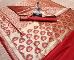 RED BANARASI SILK SAREE WITH RICH PALLU