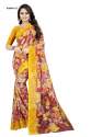 Red & Yellow Casual Wear Printed Georgette Saree