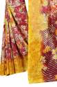 Red & Yellow Casual Wear Printed Georgette Saree thumb 1
