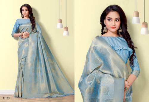 Sky blue Kanjivaram Traditional silk  saree