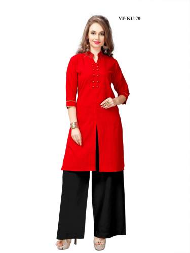 Stylish Plain Cotton Kurti