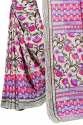 White & Pink Color Printed Georgette Saree thumb 1