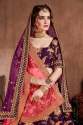 Dark Purple Mulberry Silk Wedding Lehenga Choli thumb 4