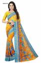 Yellow Casual Wear Printed Georgette Saree