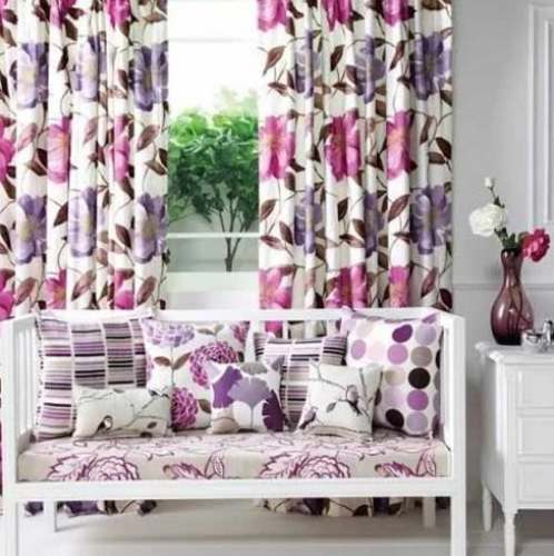 Printed Flock Curtain Fabric by Golden Drape