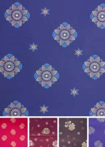 Cushion Fabric Rangoli Gold Machine Print  by Diamond Tex Fab