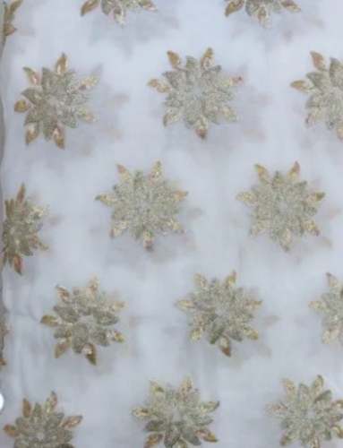 White color Embroidered Fabric