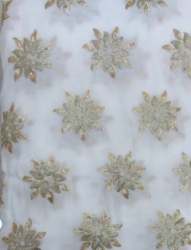 White color Embroidered Fabric