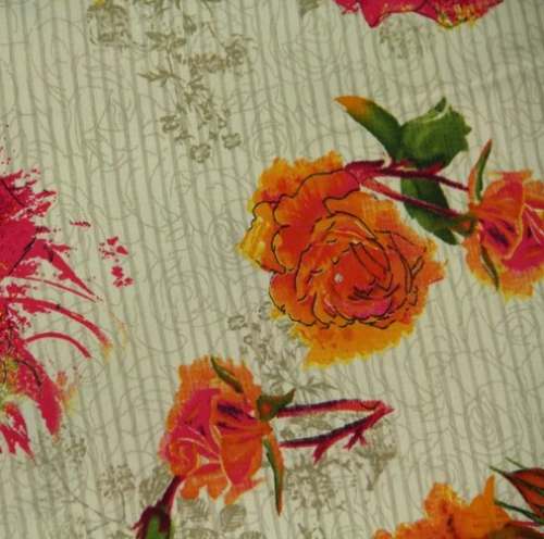 Rayon Flower Printed Fabric  by Shri Mahavir Export